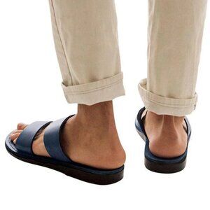 Men's Leather Double Strap Jerusalem Sandals Aviv Blue Size 13 US 46 EU